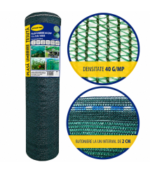 Plasa umbrire 40 g/mp, 1.5 x 10 m, verde